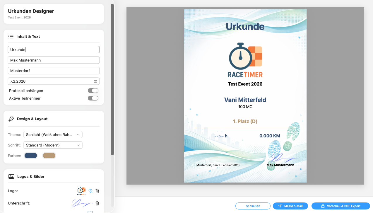 Urkunden Editor
